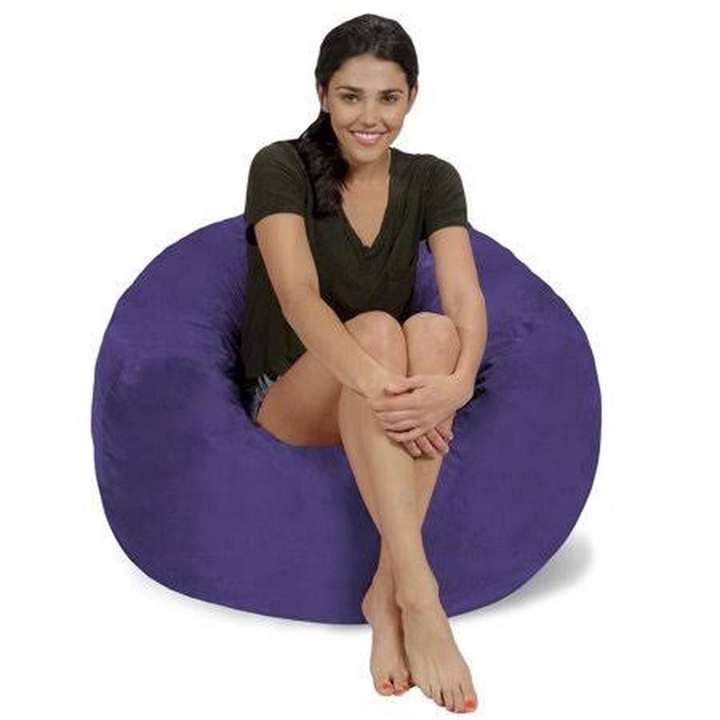 Memory Foam Bean Bag Chair 3 ft Purple H825