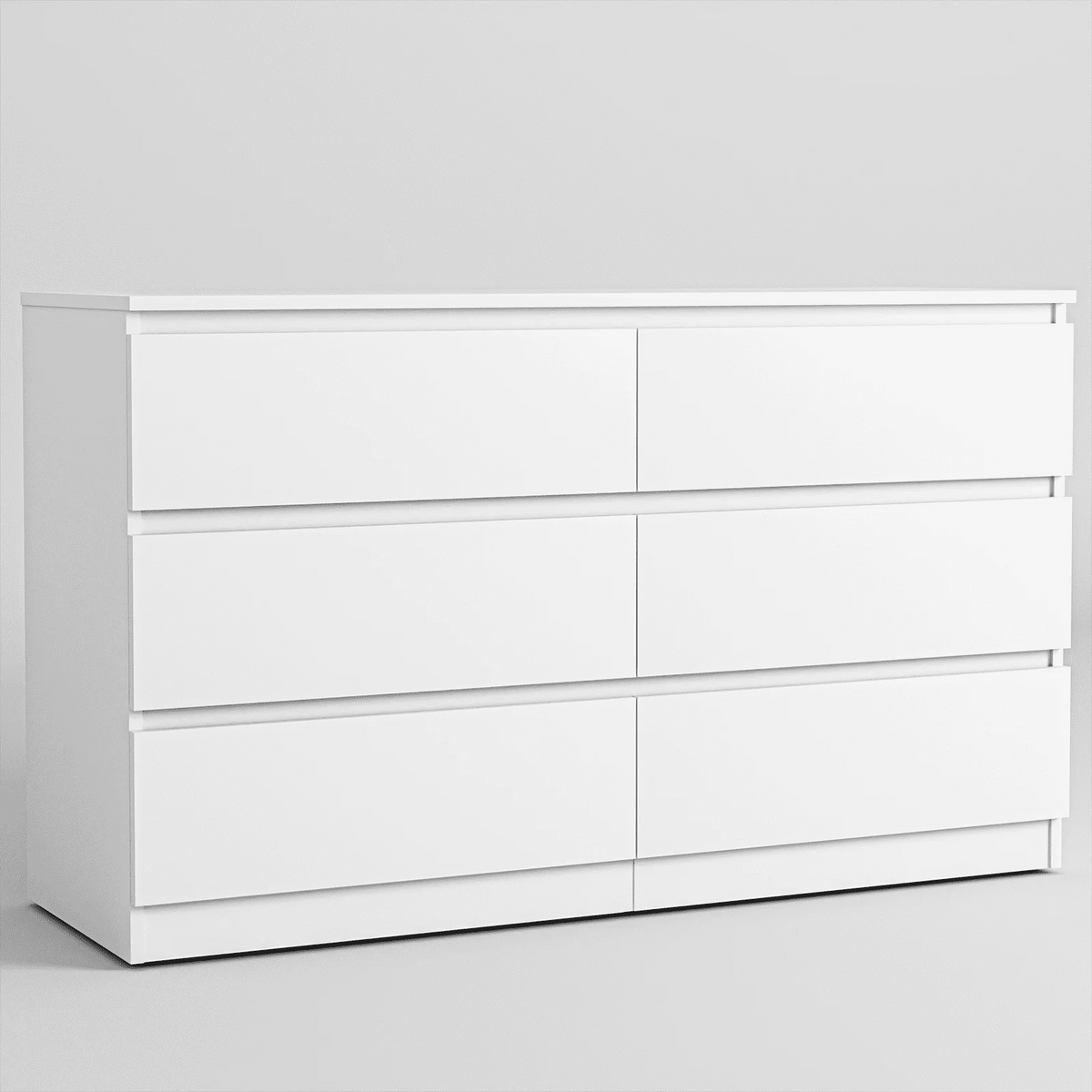 White 6 Drawer Dresser J876