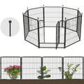 8 Panels Metal Garden Fence with 1 Gate Y603186