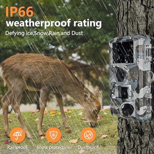 60MP WiFi Night Vision Motion Activated IP66 Waterproof Trail Camera N9940