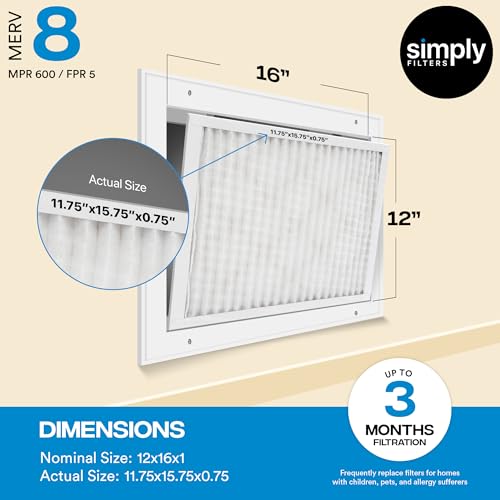 20x20x1 Merv 8 Air Filter, 6 Pack V390