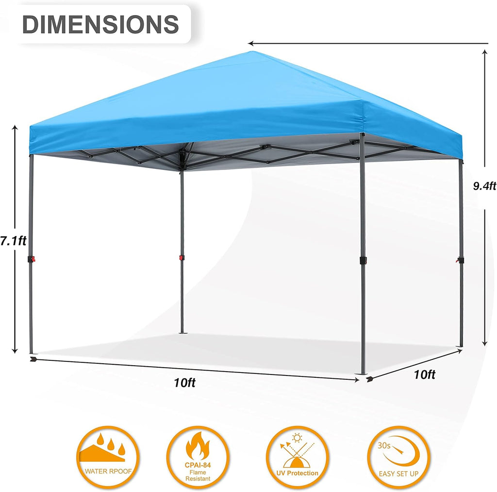 10x10FT Pop Up Canopy Tent with Wheeled Carrying Bag H378779