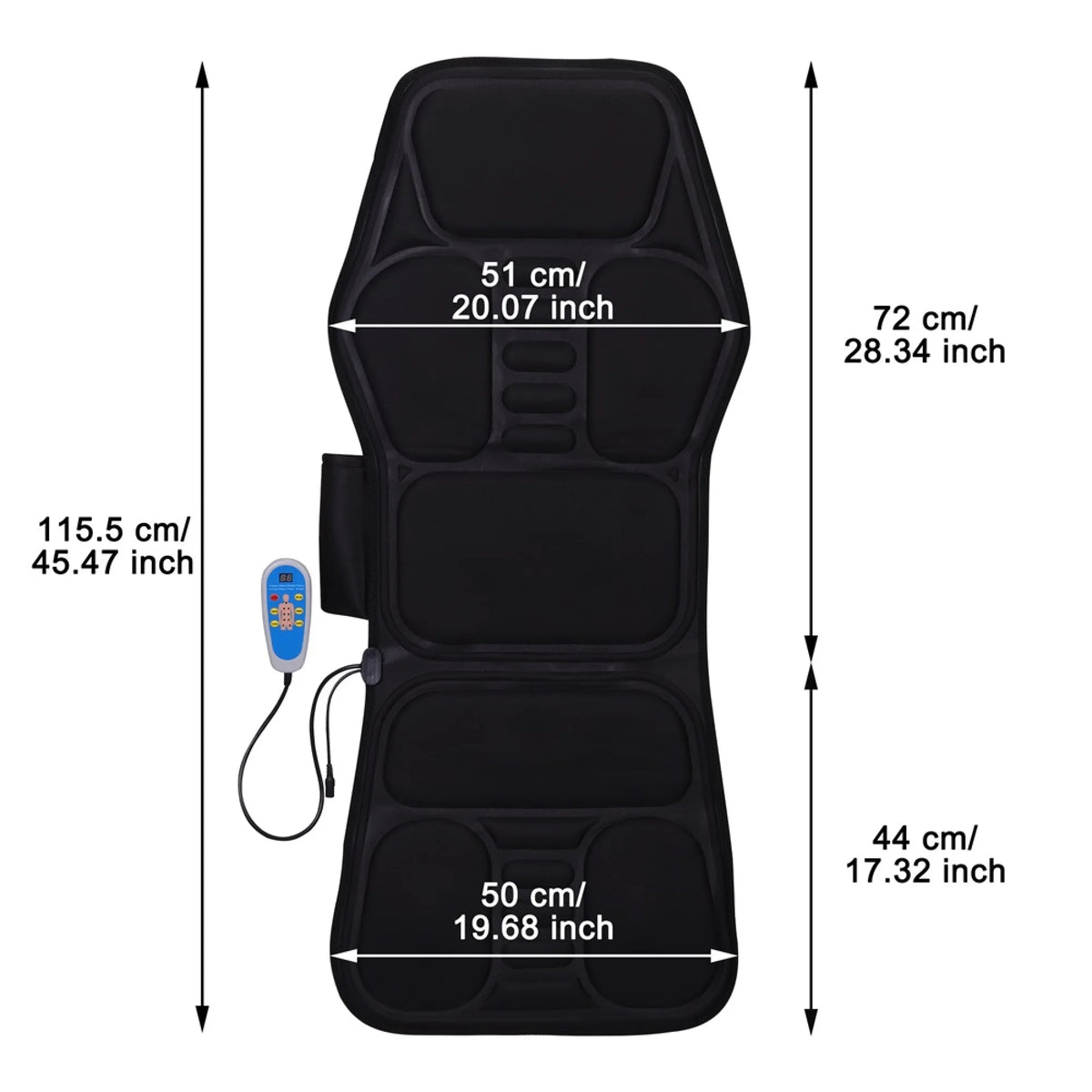 8 Mode Heated Electric Kneading Massage Seat Cushion Y72671