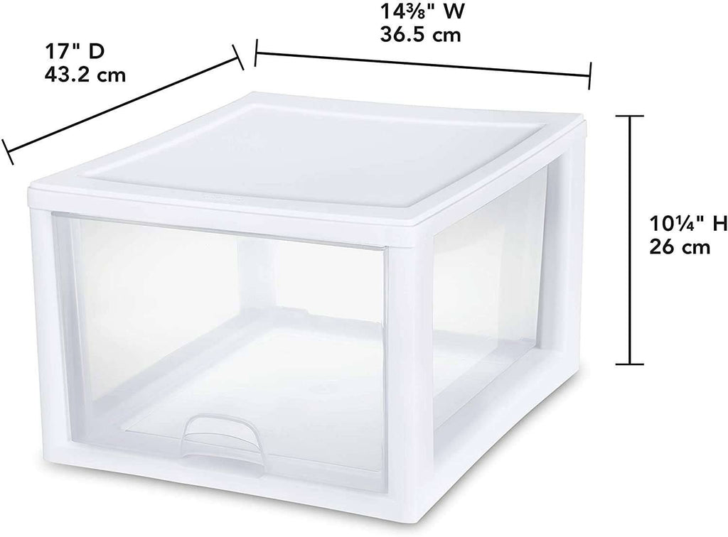 White 27 Qt Stacking Drawer Case of 4 H2128
