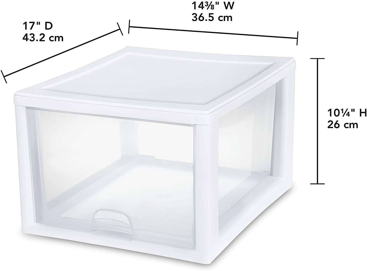 White 27 Qt Stacking Drawer Case of 4 H2128