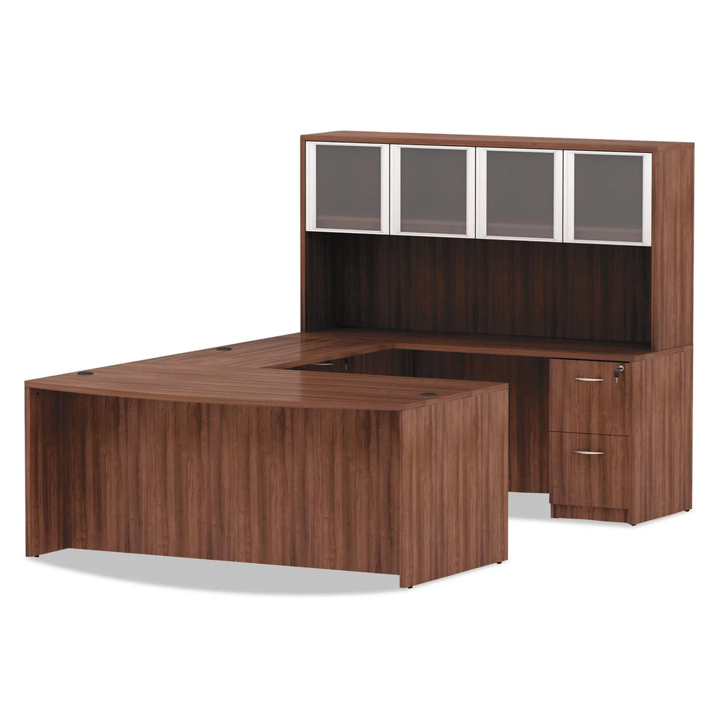 Modern Walnut Bow Front Desk Shell H15773