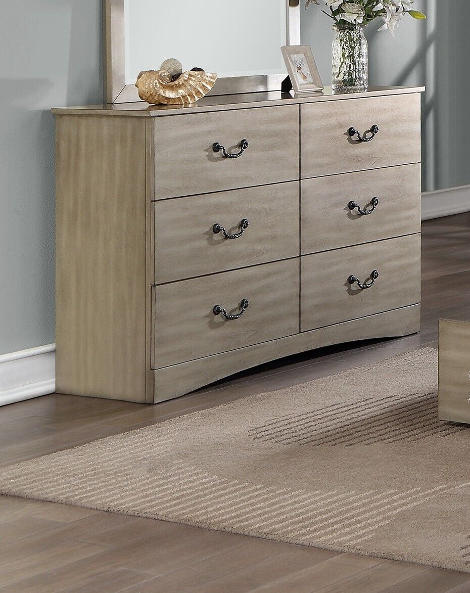 Cal King Size 6pc Bedroom Set with Dresser Mirror Nightstands Chest K89945