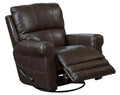 Chocolate Brown Leather Swivel Glider Recliner O582