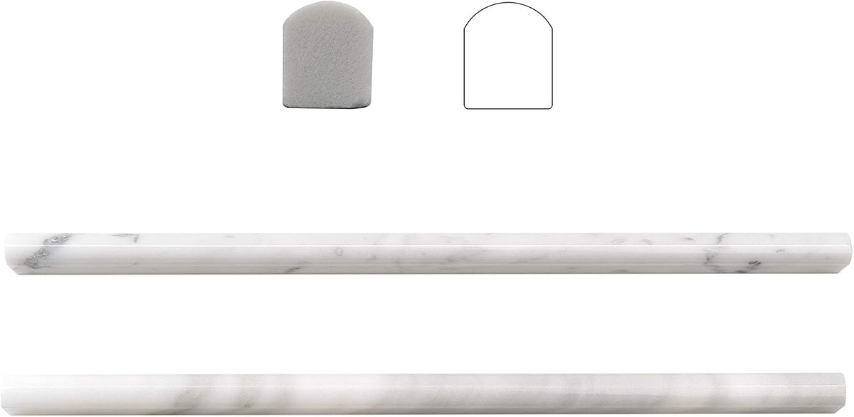 White 20 Pack Marble Pencil Liner Tile Polished A882