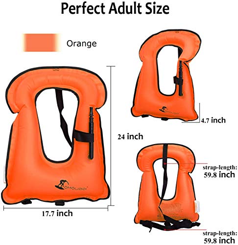 Inflatable Snorkel Vest for Adults 96-220 lbs F3082