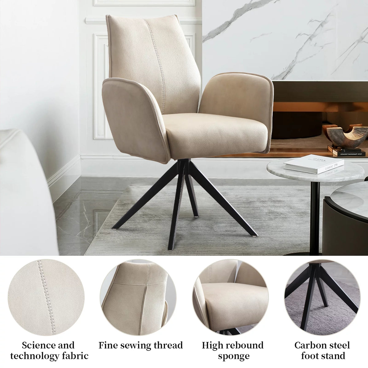Beige Wide Office Chair U954