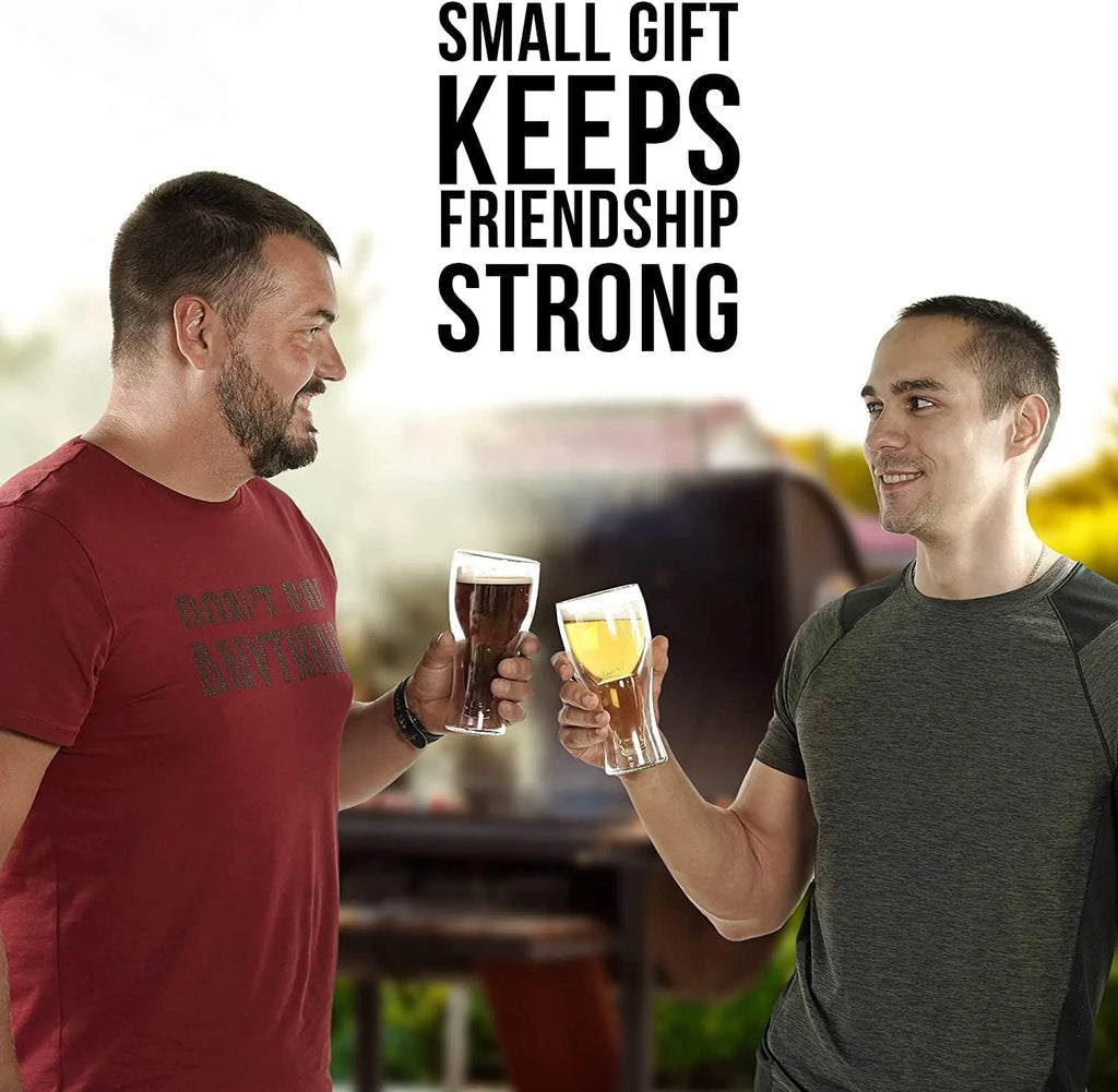 Double-walled Beer Bottle Shaped Glass Set of 2 X701624
