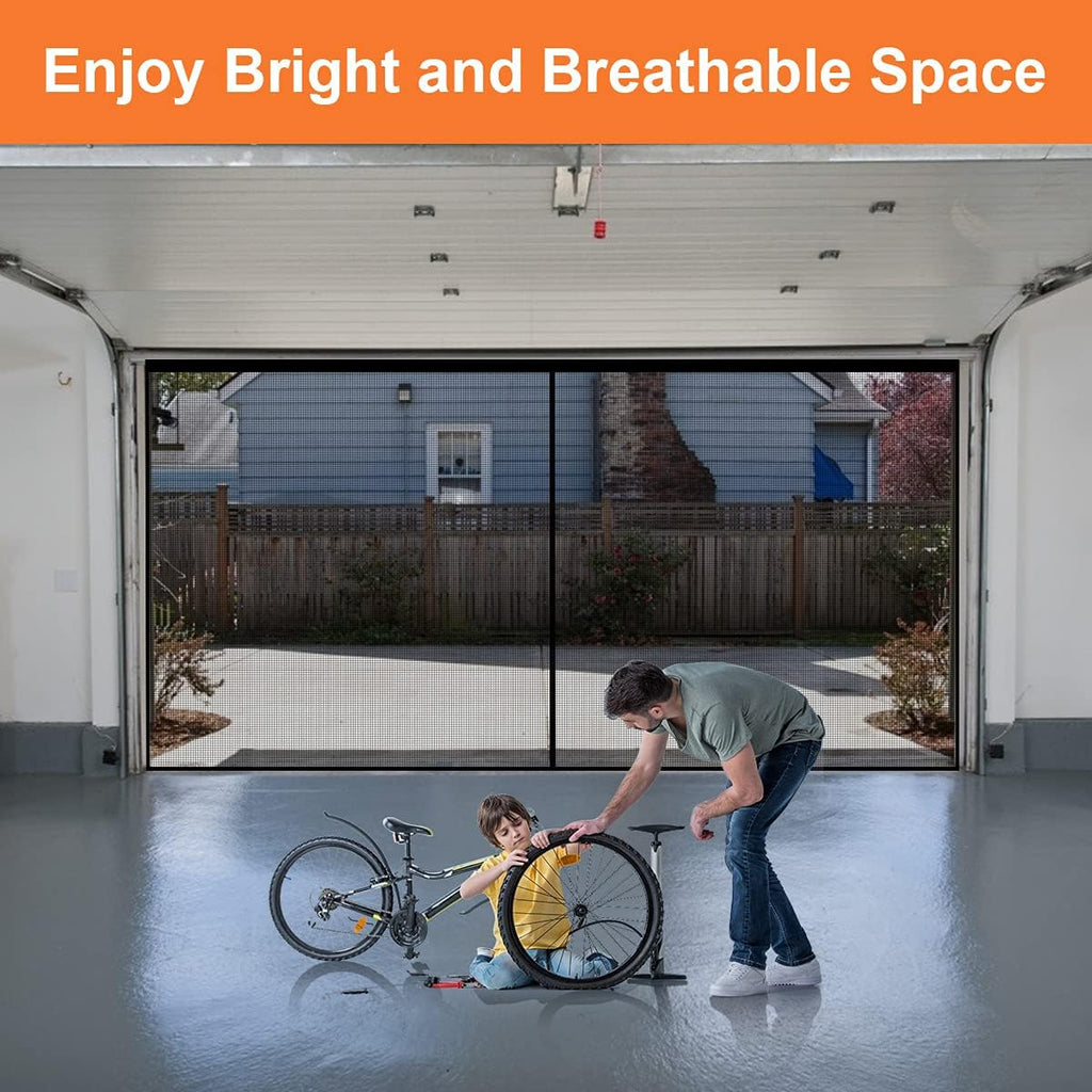 16x7FT Fiberglass Mesh Garage Door Screen with Magnetic, Pack of 2 S169
