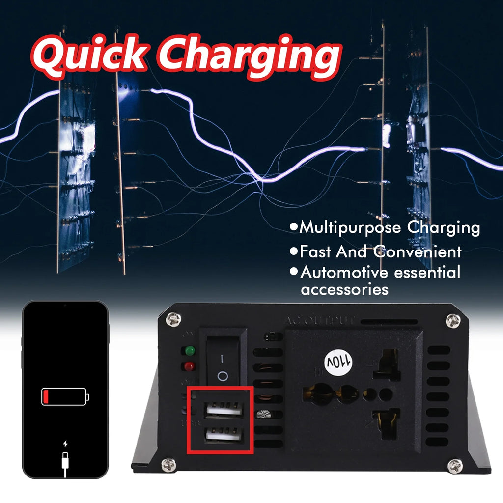 3000W Car Power Inverter 12v DC to 110v AC V27943