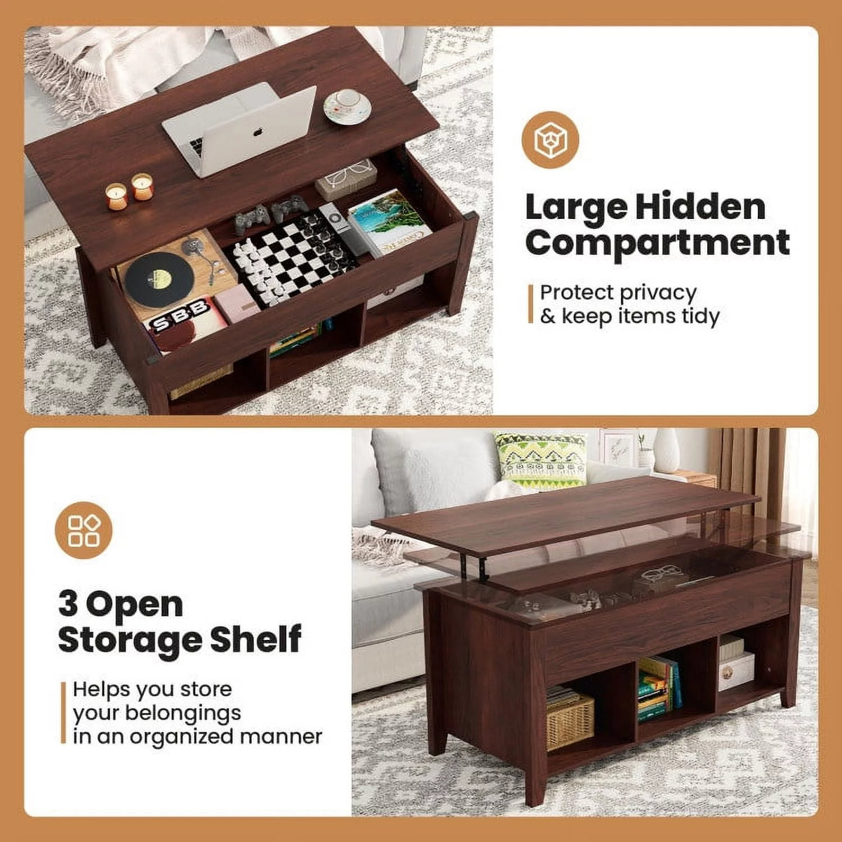 Lift-Top Coffee Table with Storage M2827