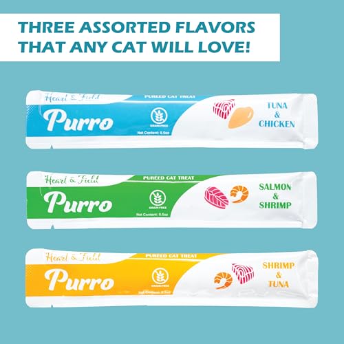 Squeezable Lickable Cat Treats Variety Pack, 52 Count B38824