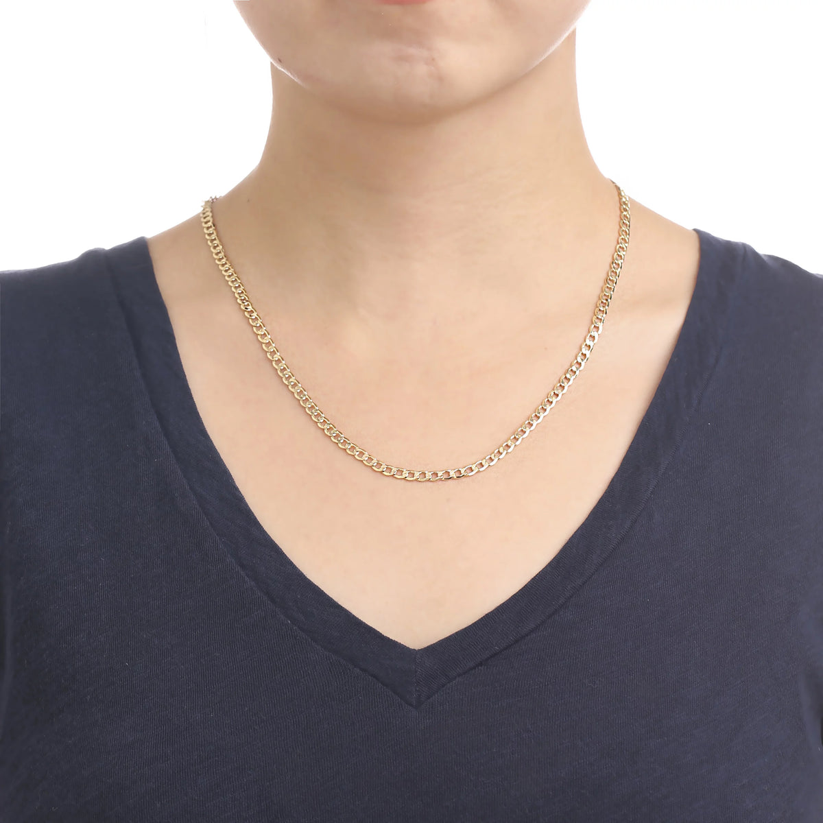 24 Inch 10k Yellow Gold Curb Link Chain Necklace S94571