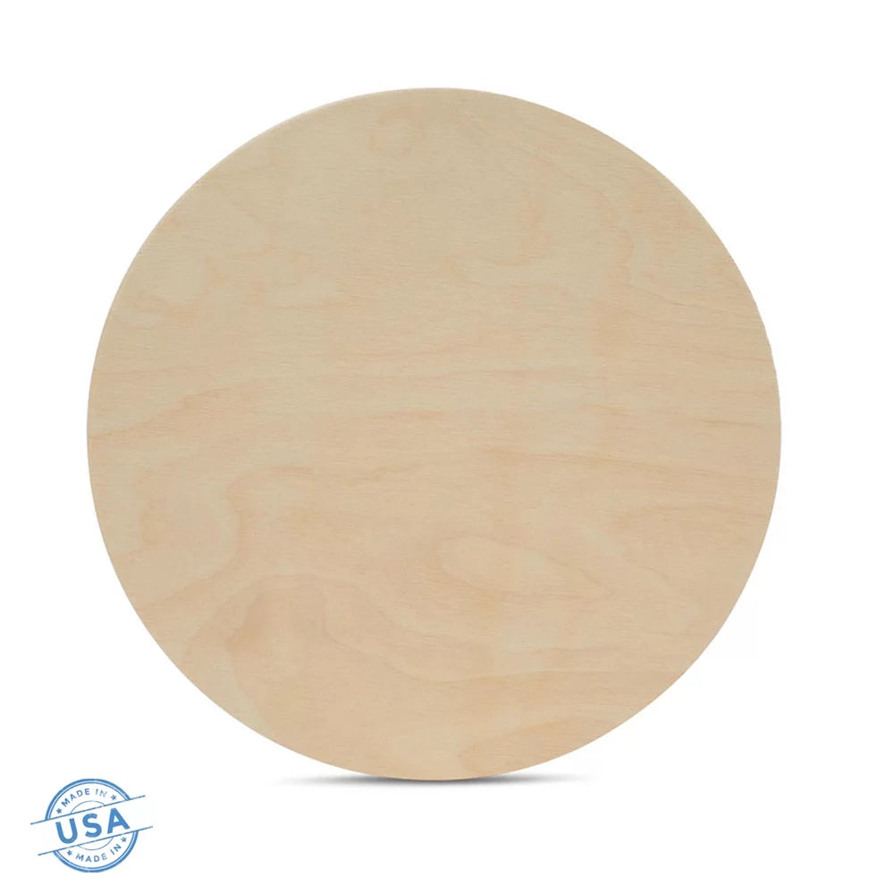 14 inch Unfinished Birch Wood Circles Pack of 10 Z960