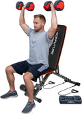 Adjustable Foldable Weight Bench with Resistance Bands X5477
