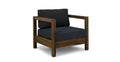 Black Outdoor Lounge Chair Solid Teak U83632