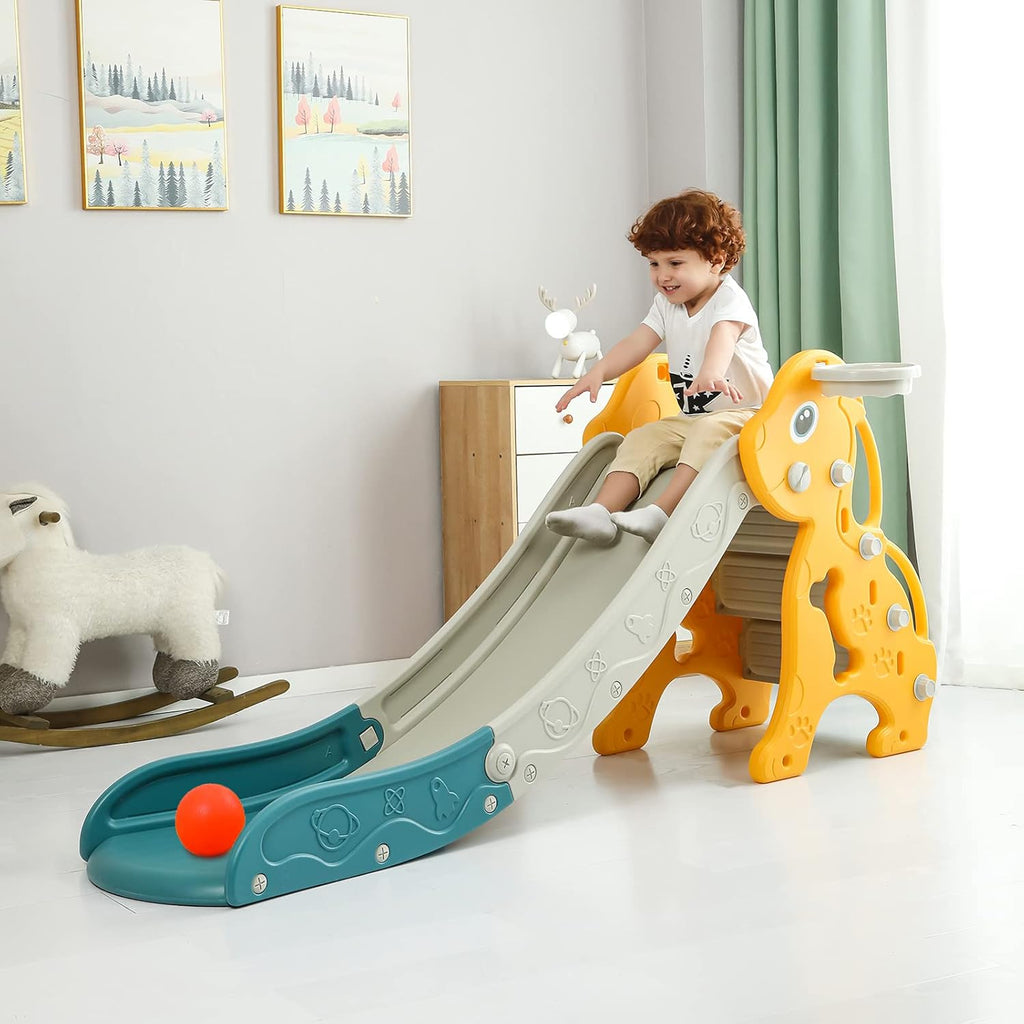 Kids Playground Slide with Basketball Hoop B905973