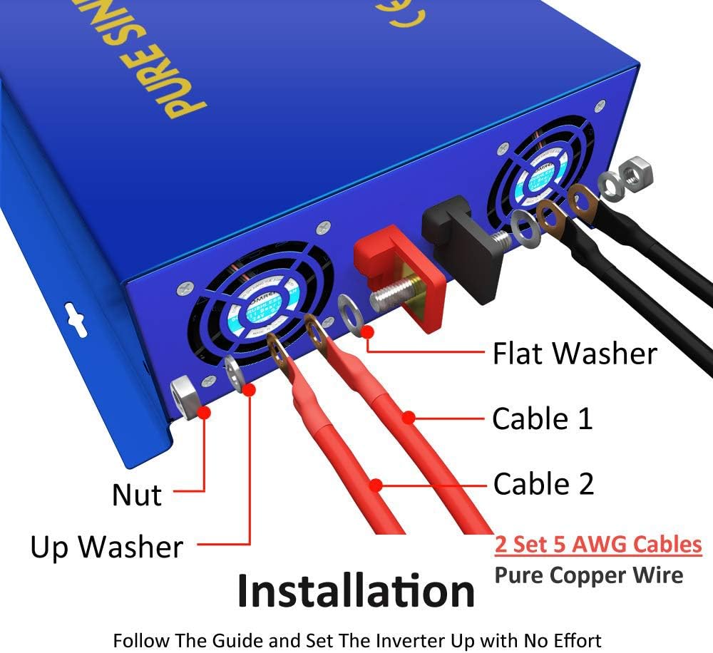 3500W Pure Sine Wave Inverter 36V DC to 120V AC O76596