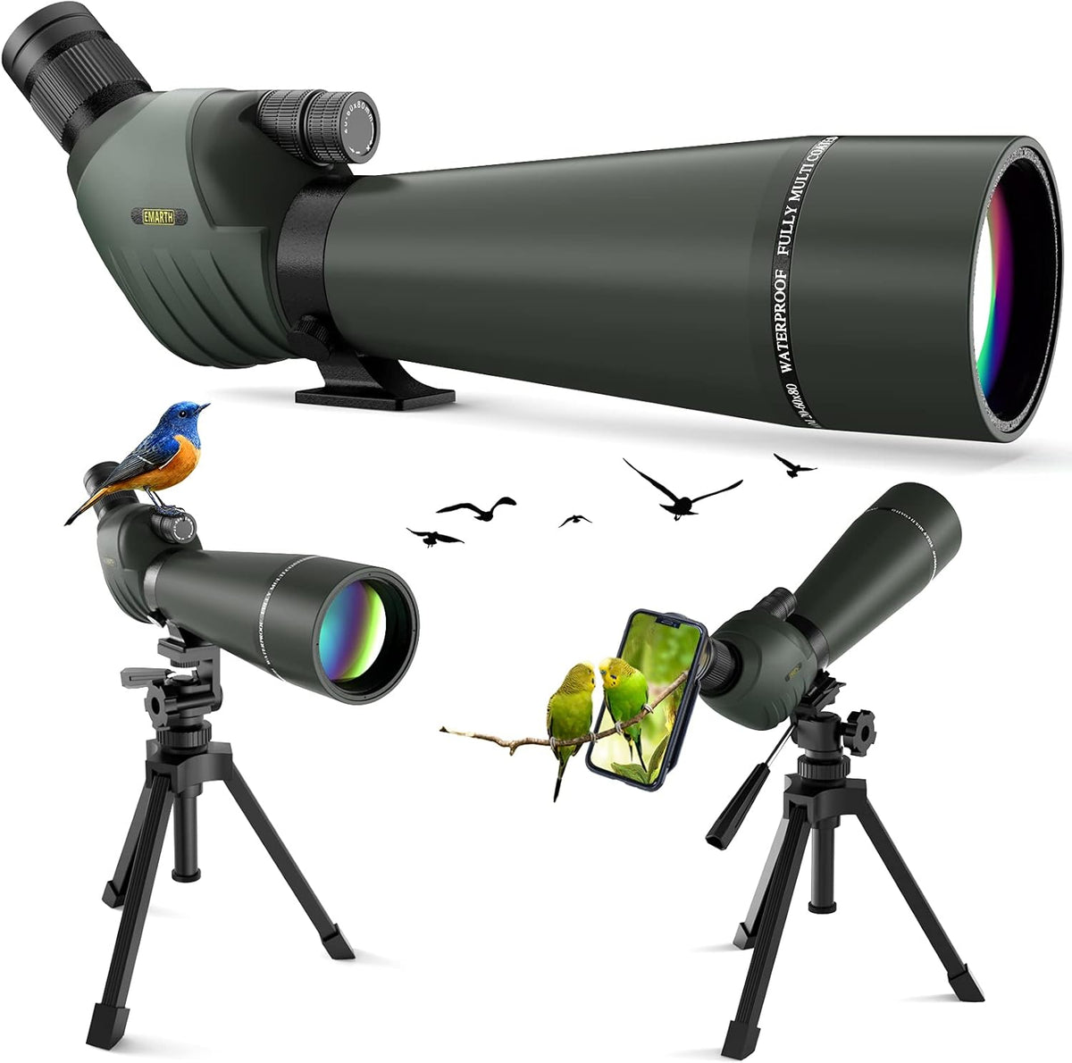 20-60x80 HD Spotting Scope with Tripod M634