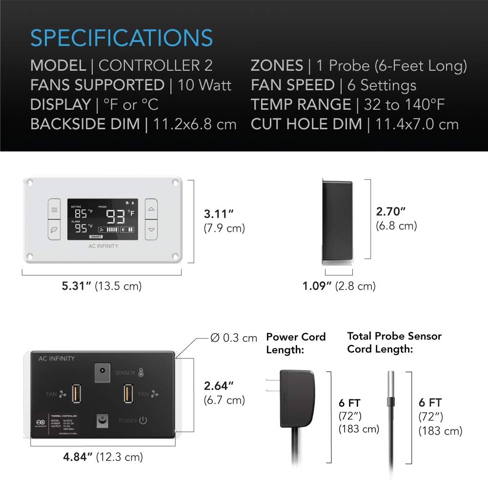 White Quiet Cooling Dual-Fan System with Thermostat Control R49938