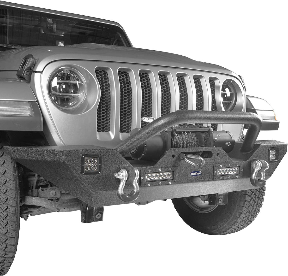 Front and Rear Bumper with Spare Tire Carrier and Winch Plate F653