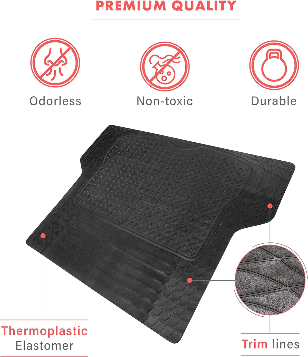 Black Rubber Heavy Duty Trimmable Cargo Liner G6957