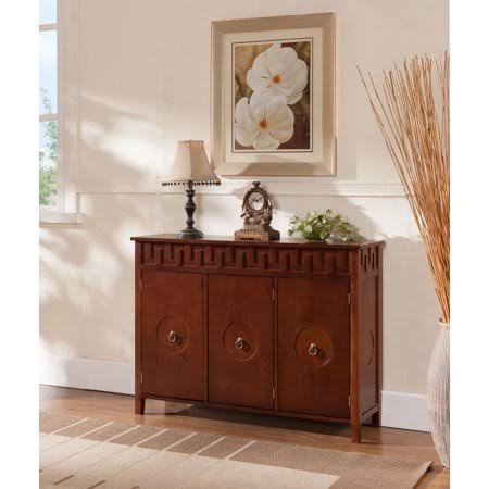 Walnut Wood Sideboard Buffet with Storage Cabinet Doors T615