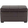 Brown Bicast Leather Upholstered Storage Bench E325