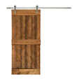 30 in. x 84 in. Solid Walnut Stained Pine Wood Interior Sliding Barn Door with Hardware Kit L15818