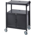 Steel Adjustable AV Cart with Cabinet P6446