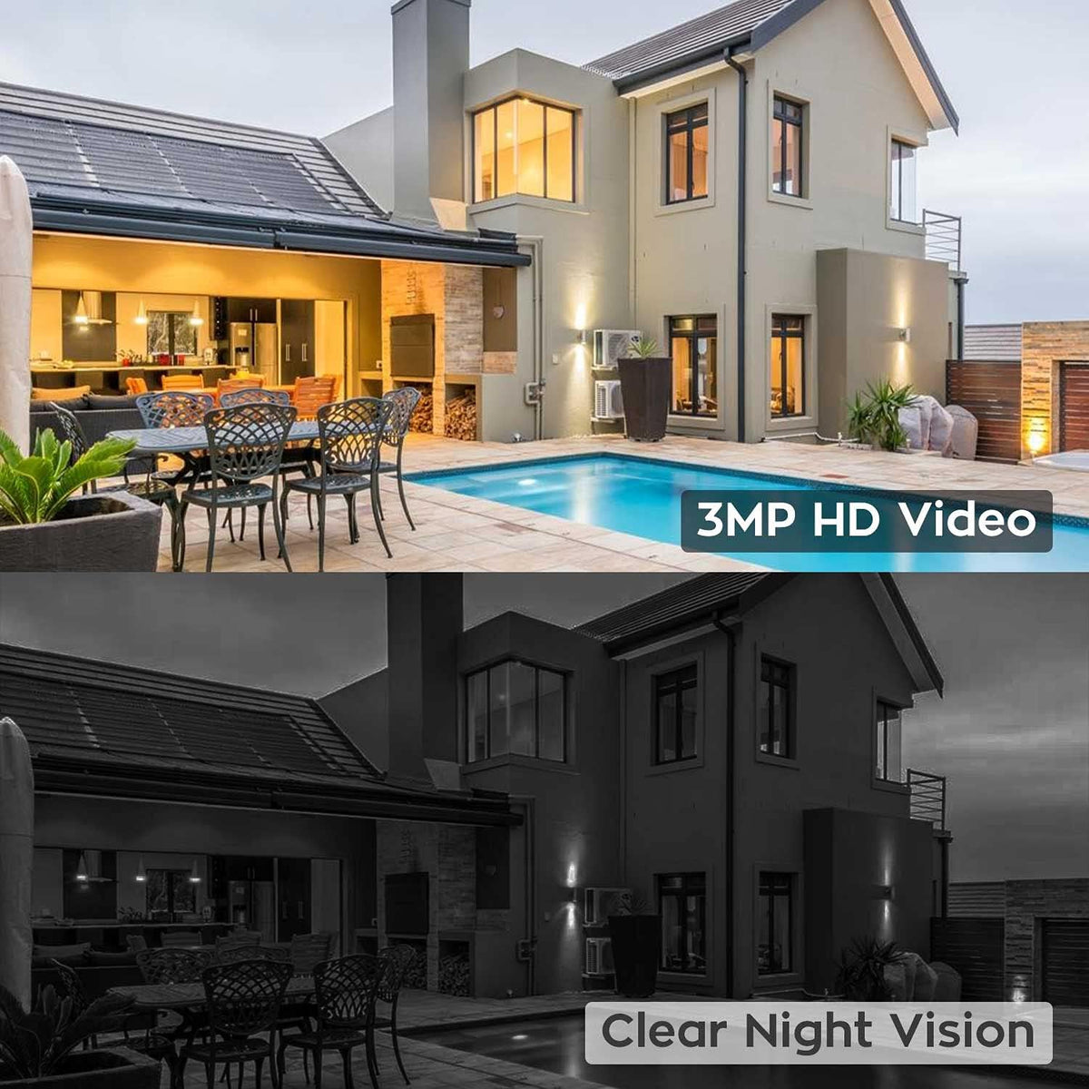 2K All-in-One Wireless Security Camera System with 12 HD Monitor C366508