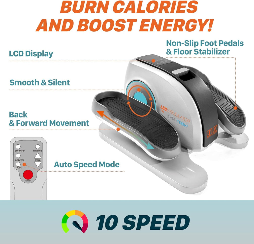 Under Desk Elliptical Machine with Remote Control and LCD Monitor H724759