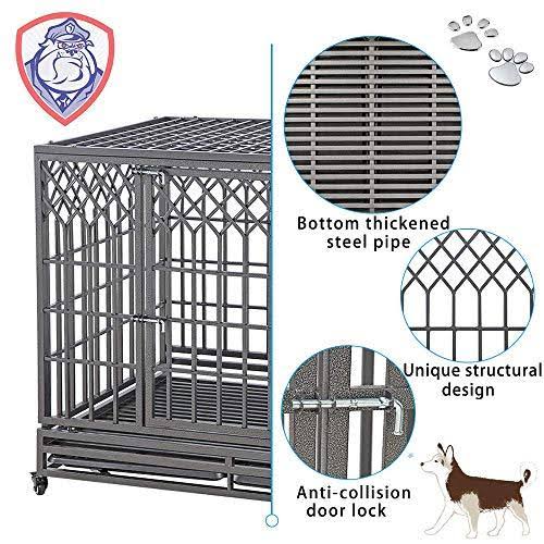 46 inch Heavy Duty Metal Dog Crate with Wheels Q263029
