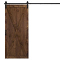 36 in. x 84 in. Brown Wood Interior Sliding Barn Door Slab with Hardware Kit X7090