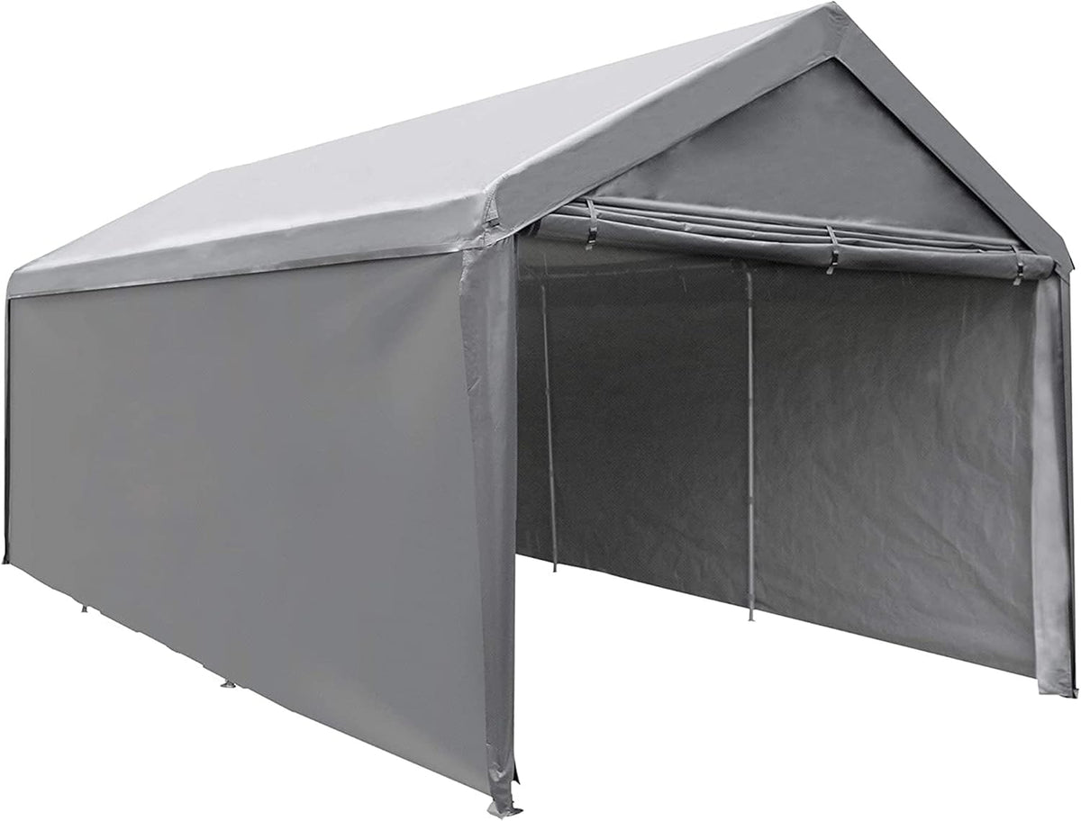 10 x 20 ft Heavy Duty Carport with Removable Sidewalls & Doors V16120