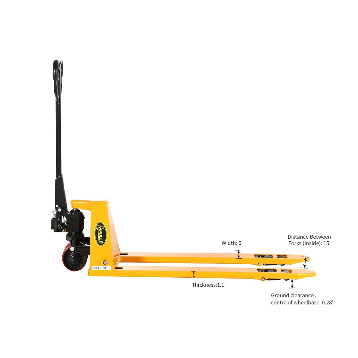 Low Profile Manual Pallet Jack Truck 2200lbs Capacity 48 L×27 W O863158