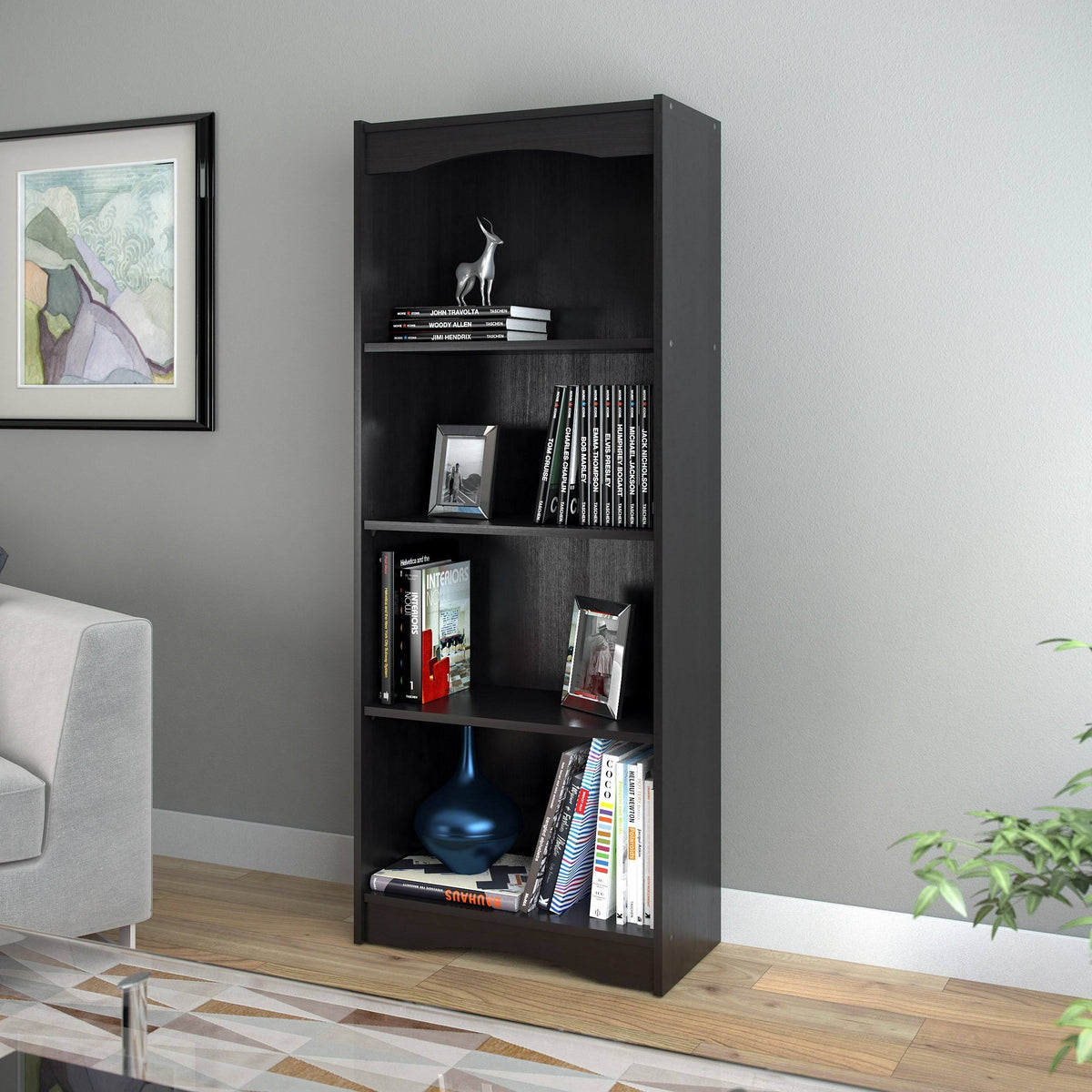 Midnight Black 60-Inch Bookcase N33724