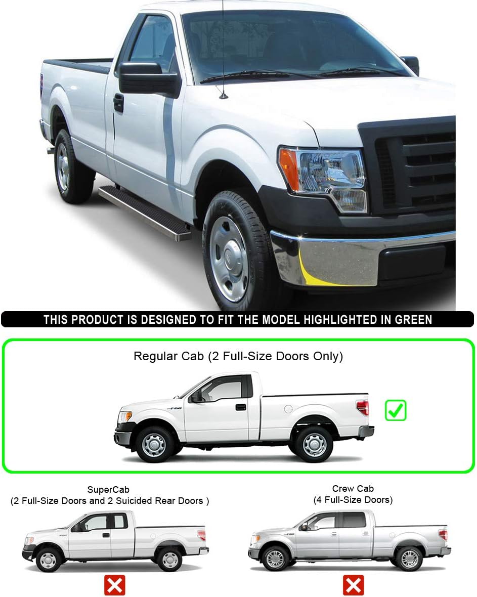 Running Boards Compatible with Ford F150 Regular Cab M771