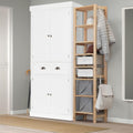 White Wood Wardrobe Armoire with Drawer C6844