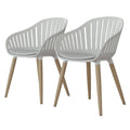 White Wood Dining Arm Chair E140724