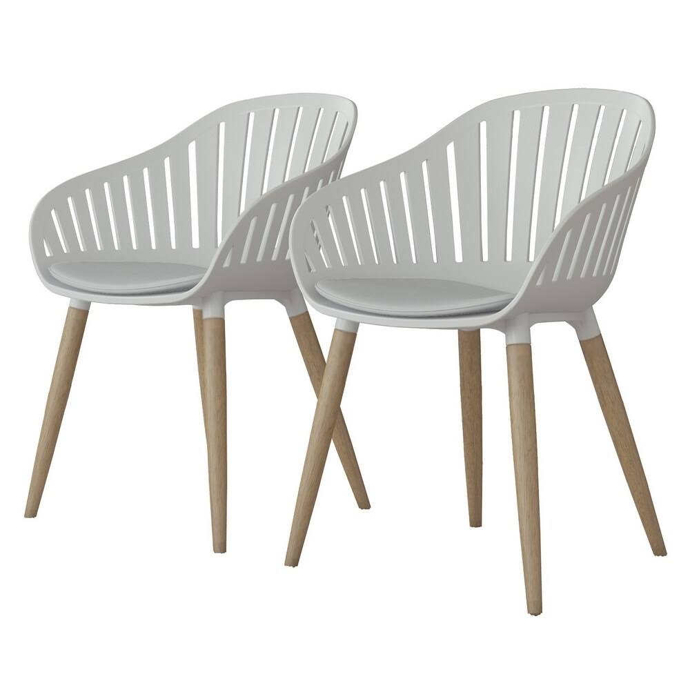 White Wood Dining Arm Chair E140724