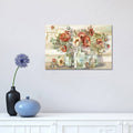 Spice Poppies and Eucalyptus in Bottles Canvas Print F734375
