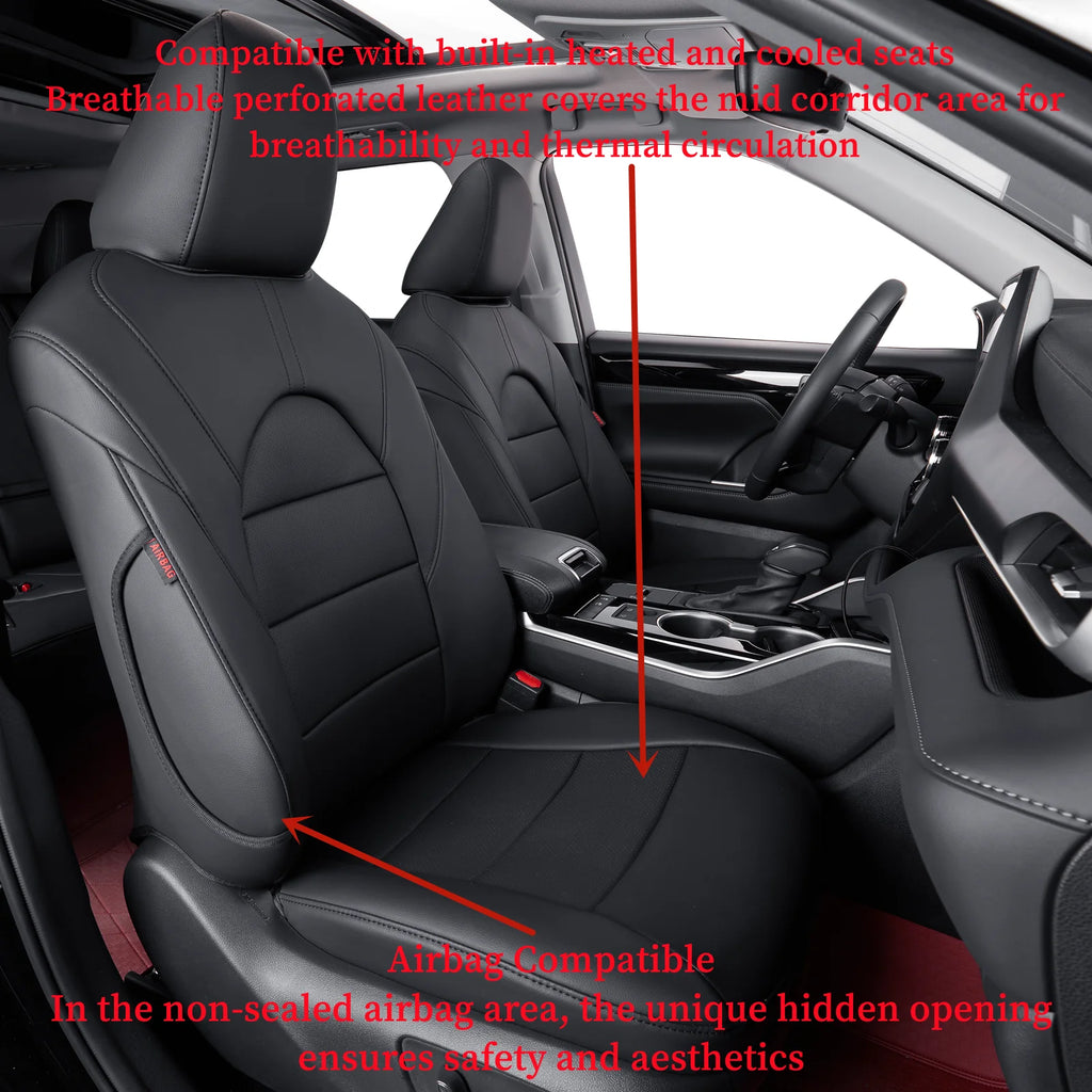 Custom Fit Car Seat Covers Leatherette Black Full Set V3439
