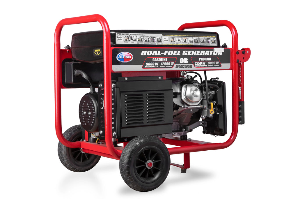12000 Watt Dual Fuel Portable Generator with Electric Start R378