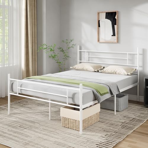 Full Size Metal Platform Bed Frame with Headboard and Footboard T724546