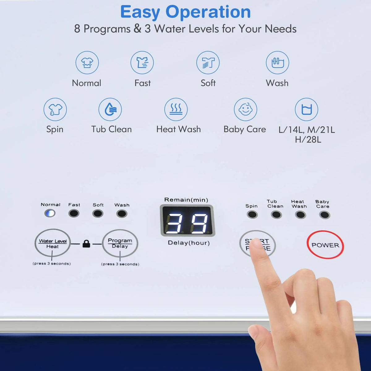 7.7lbs Compact Automatic Washing Machine P945934